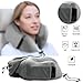 Memory Foam Travel Pillow - Airplane Neck Pillow with Phone Pocket, Washable Cover, Ear Plugs and Eye Mask for Superior Comfort by The Comfort Brand  