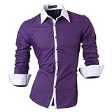 jeansian Men's Button Down Slim Long Sleeves Dress Shirt Tops 1073