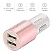 Car Charger, JOOMFEEN 24W 4.8A Dual USB Car Charger Adapter for Apple iPhone 6S Plus/6/5SE/5S/5, iPad Air/Mini/Pro, Samsung Galaxy S7 Edge/S6/S5/Note 5/4/3, Sony/HTC/Nokia/LG (Rose Gold)