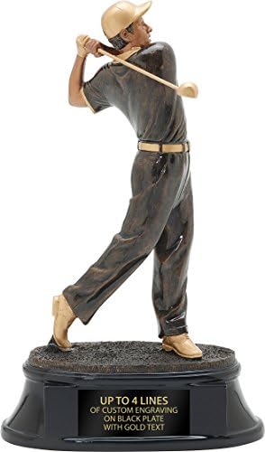 Power Male Resin Golf Trophy, 12"