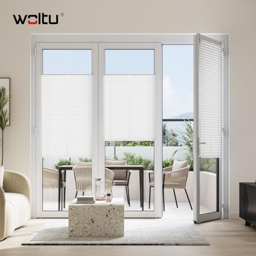 Woltu # 325 Pleated Klemmfix without Drilling, Blinds, Folding Roller Blind, Easyfix, Clamped, Roller Blind, Opaque Privacy Screen for Windows