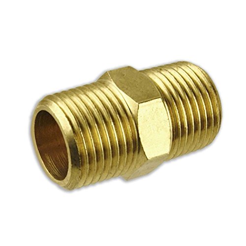 Solid Brass 3/8" to 3/8" NPT Nipple Pipe Connection