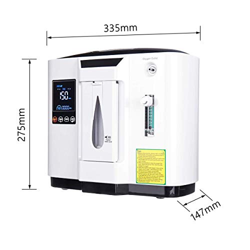 HUKOER Oxygen Concentrator, 1-6L/min Adjustable Portable Oxygen Machine for Home and Travel Use, AC 110V Humidifiers