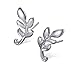 S.Leaf Leaf Stud Earrings Olive Leaf Earrings Sterling Silver Leaf Studs for Woman (Leaf B)