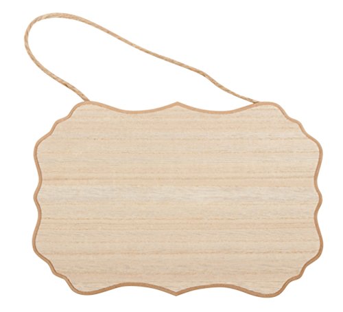 image for Juvale Unfinished Wood Plaque - 6-Pack Hanging Wooden Plaque with Jute