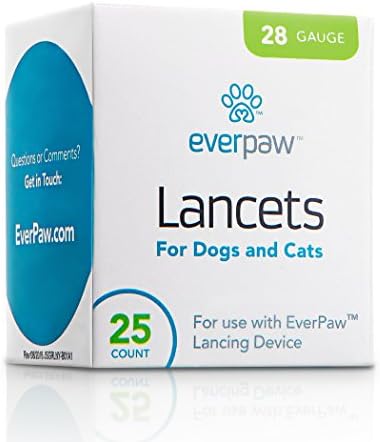 EverPaw Diabetes Blood Glucose Lancets, 28 Gauge for Pet Testing in Dogs and Cats (25)