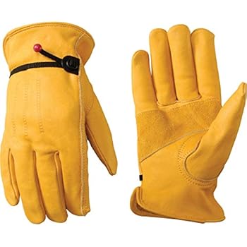 Leather Work Gloves with Adjustable Wrist, Medium (Wells Lamont 1132M),Saddletan