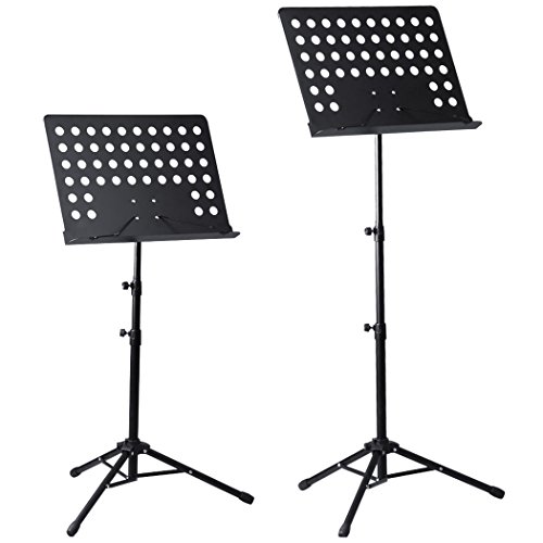 LUVODI Collapsible Music Stand Professional Music Sheet Instrument Books Holder Portable Metal with Carry Bag, Black - Thumbnail 3
