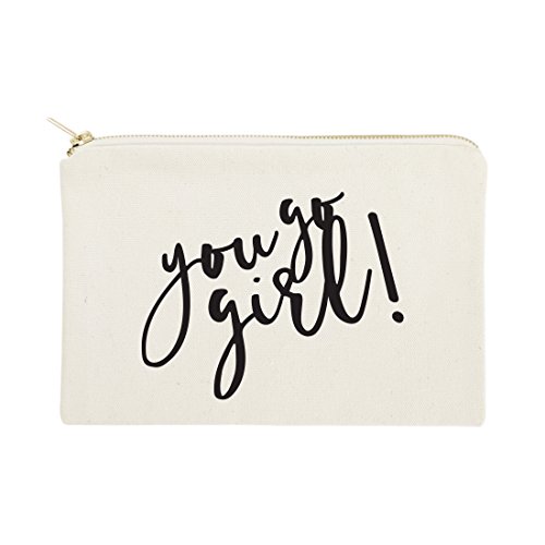 The Cotton & Canvas Co. You Go Girl Cosmetic Bag and Travel Make Up Pouch - Thumbnail 4