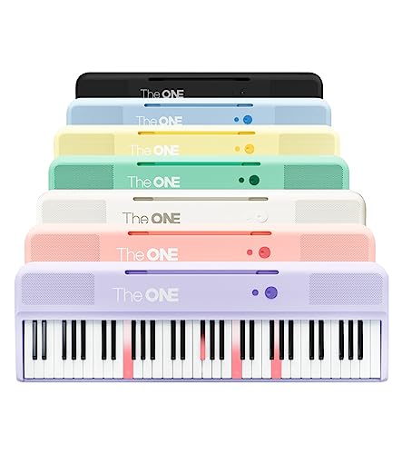 Photo 1 of The ONE Smart Keyboard COLOR 61 Lighted Keys Piano Keyboard, Electric Piano for Beginners with 256 Tones, 64 Polyphony, Built-in LED Lights & Apps, Supports USB MIDI/Headphones (Purple)