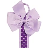 ALLYDREW Long Ribbon Hair Clip & Hair Bow Holder - Purple Polka Dots