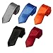 Dan Smith Multi-Color Slim Neck Ties For Party Plain Skinny Necktie Pak DAN2012 Black,Orange Red,Light Silver,Dark Red,Blue Silk Touch