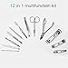 Manicure Pedicure Set Nail Clippers - 12 Pcs Stainless Steel Fingernails Kit - tools for nail Travel Grooming Case, Perfect Nail Care gift for women or men, Toenails Clippers with Leather Case