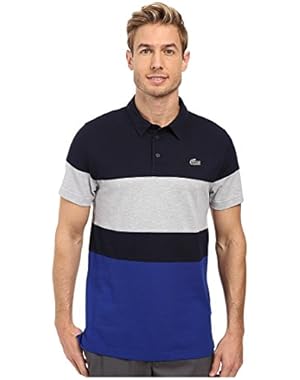 Lacoste Men's Golf Short Sleeve Color Block Pique Ultra Dry