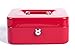 Jssmst Locking Medium Steel Cash Box with Money Tray,Lock Box,Red