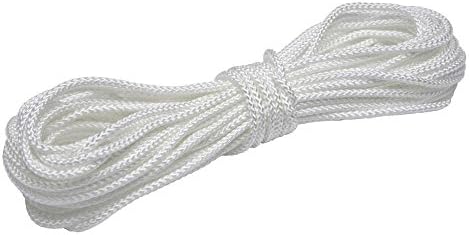 100 Foot White Plastic Rope for House, Garden, Camping and Automotive (.16 diameter / 300 lbs breaking point)
