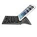 BATTOP Upgrade Foldable Bluetooth Keyboard With Kickstand Universal for IOS Android Windows (Gray and Black)
