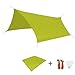 TRIWONDER Hammock Rain Fly Waterproof Tarp Camping Tent Footprint Ground Cloth Backpacking Tarp Camp Shelter Sunshade Mat for Outdoor Hiking Beach Picnic (Green, M+Accessories)