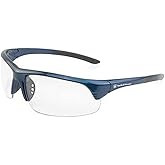 Smith & Wesson Corporal Half Frame Shooting Glasses with No-Slip Rubber,Impact Resistance & Storage Bag for Work,Everyday Use