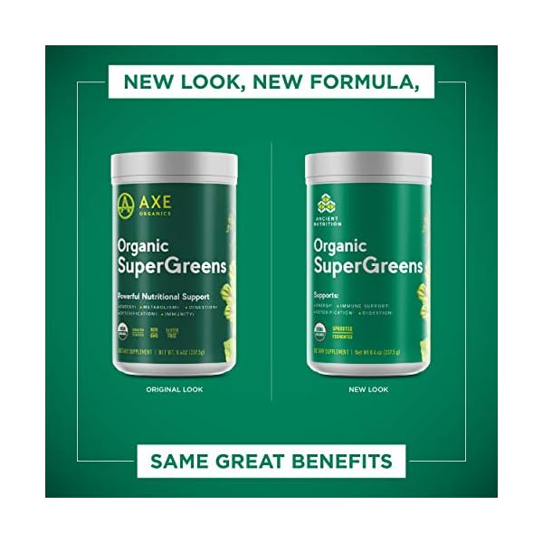 Ancient Nutrition Organic SuperGreens Digestive Enzymes, Fermented