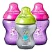 Tommee Tippee Closer to Nature Boldly Go Gift Set, Girl – 3X 9oz Baby Bottles & 3X 6-18mo Pacifiers