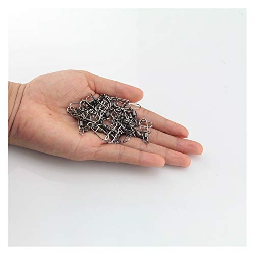 LOOEST Angelwirbel, 30 Stück, 2#-14#, Edelstahl, Angelhaken, Steckverbinder, Kugellager, Drehgelenk, Schnappstifte… – Bild 3