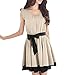 Allegra K Women Scoop Neck Tiered Hem Tank Dress w Waist Strap