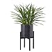 FaithLand Metal Plant Stand, Mid Century Planter Stand, Weather Resistant Potted Plant Holder, Black, Hold Up to 10 Inch Planter(Planter Not Included)
