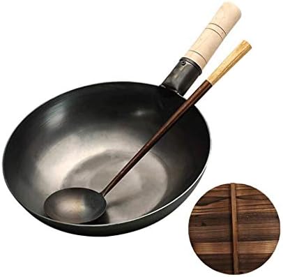 Xxdtg スチールマンダリンスタイルプレシーズン鋳鉄中華鍋 クラシックシリーズ焦げ付き防止中華鍋