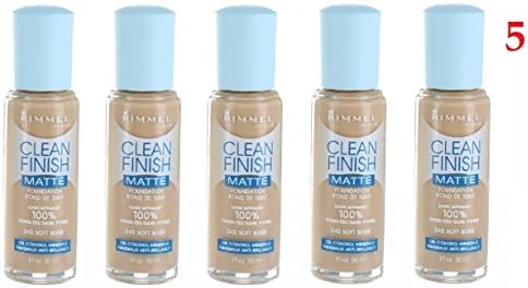 (Pack of 5) - Rimmel Clean Finish Matte Foundation, 240 Soft Beige - 1fl oz/ 30ml