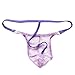 YiZYiF Men's Jacquard Lace See-Through Sissy Pouch Underwear Purple Large