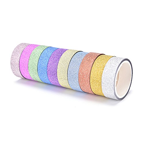 Yexpress Glitter Washi Masking Tape Set of 30 Rolls - Decorative Craft Tape Great for Arts, DIY and Scrapbook, Gift Wrapping, Masking Paper Decoration Tape - Thumbnail 2