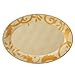 Rachael Ray Dinnerware Gold Scroll 12-1/2-Inch Round Platter, Almond Cream