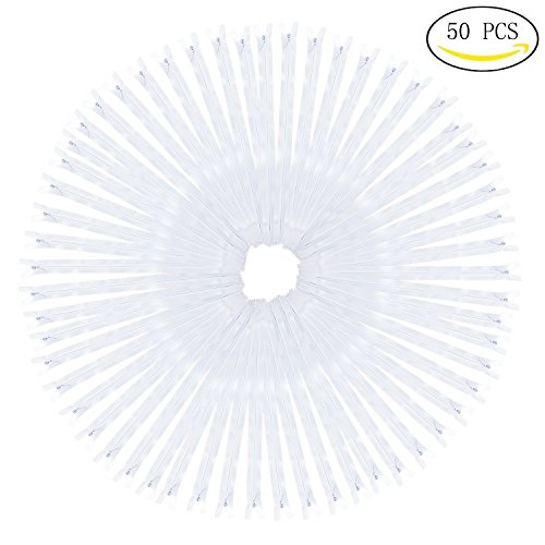 PPDD 50 pcs Invisible Zippers Nylon Coil Zippers for Tailor DIY Sewing Crafting Garment Accessories 24 Inch (White)