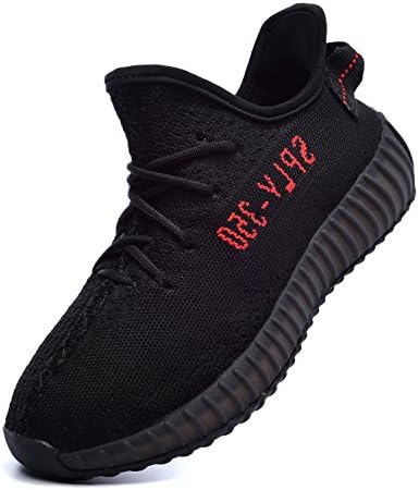 JMJEEP Sport Sneakers Boost 350 V2 Lightweight Casual Running Shoes Women's Men's Breathable Mesh Shoes Fitness Sneakers (US_5.5/cm_240/EUR_38, Black Red)