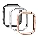 bayite Replacement Accessory Steel Frame Compatible Fitbit Blaze Smart Watch Pack of 3, Black, Silver and Rose Gold