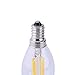 6 Pack 4W/6WLED Filament Candle Light Bulb, Warm White 2700K, E12 Candelabra Base, Flame Shape Bent Tip 40W Incandescent Equivalent 001