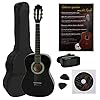 Juan Miguel Navarrez Konzertgitarre 3/4 Starter Set schwarz (Tasche, Tuner, Plektren, Buch mit CD)