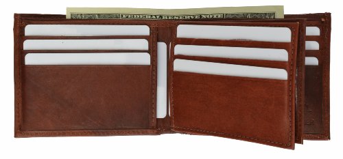 Marshal Men's Genuine Leather Multi Pocket Wallet (Burgundy)