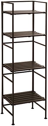Seville Classics Folding Resin Slatted Decorative Shelf in Mocha | 13 in. W x 11.25 in. D