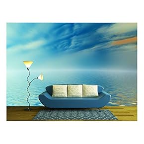 Surreal Clouds Reflected in Water - Removable Wall Mural | Self-Adhesive Large Wallpaper - 66x96 inches