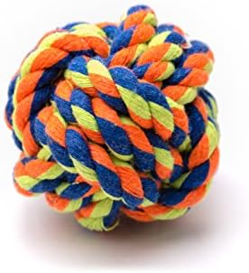 SafeGadgets New Multicolor &amp; Multi Knots Rope Pet Toy Ball, Large. 100% natural &amp; Free from Toxin.