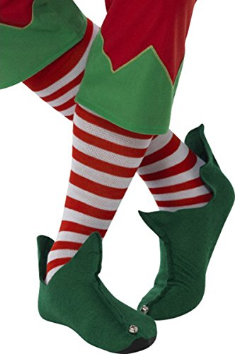 Unisex Christmas Fancy Party Striped Long Footwear Socks Red & White