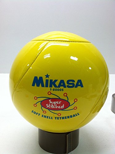 Simply Silver Tether Ball - Mikasa Soft Shell Tetherball, Cushioned Cover Tether Ball With- Rope-Yellow - Thumbnail 2