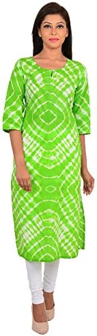 SHREE RAM IMPEX Jaipuri Tie &amp; Dye Pure Cotton Tunic, Top, Kurti - Orange