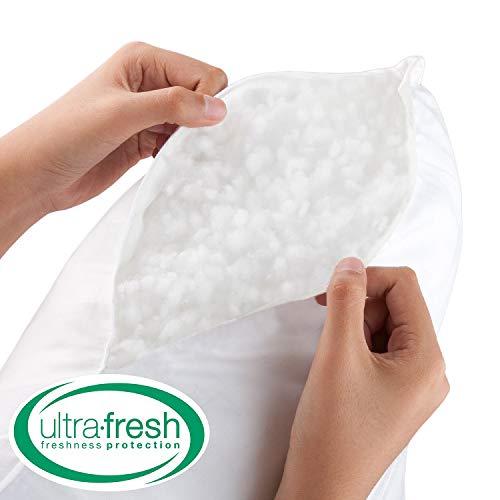 BioPEDIC 4-Pack Bed Pillows with Built-In Ultra-Fresh Anti-Odor Technology, Standard Size, White (Certified Refurbished) - Thumbnail 2