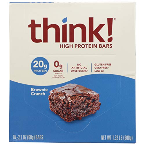 Think!, Bar High Protein Brownie Crunch Box 10 Count, 2.1 Ounce