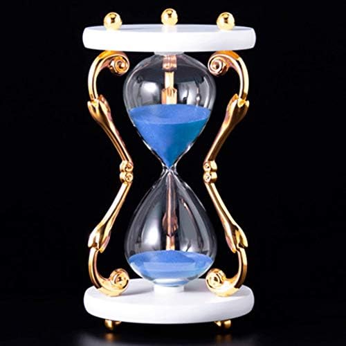 HONGNA Metal Hourglass Timer Office Home European Creative 30 Minutes Timing High-end Ornaments Friends (Color : Blue, Size : B-11.320.6cm)
