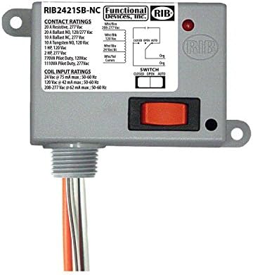 Enclosed Relay 20Amp SPDT-NC + Override 24Vac/dc/120Vac/208-277Vac
