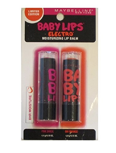 MAYBELLINE NEW YOURK LIMITED EDITION BABY LIPS TWEEN PACK PINK SHOCK & ORANGE MOISTURIZING LIP BALM